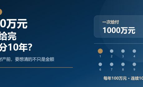 父母留下1000万元，是一次交给孩子，还是分10年给？